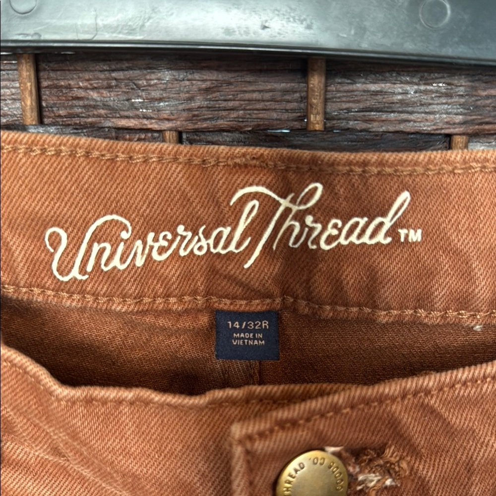 Universal Threads brown vintage straight leg denim Jeans pants NWT 14 / 32 - Picture 2 of 6